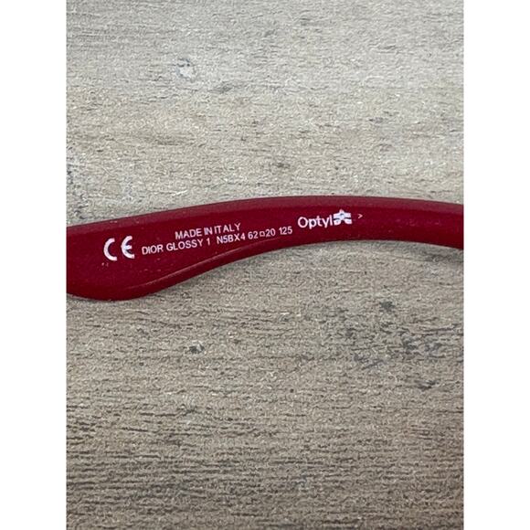 Christian Dior Glossy 1 N5BX4 Optyl Red Oversized Women's Sunglasses EUC - Picture 6 of 6